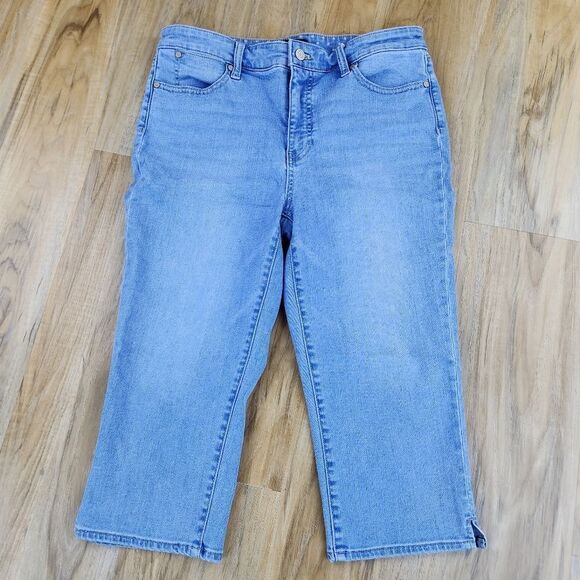 💛Talbots Blue Pedal Pusher Jeans Size 10/30 - Picture 2 of 9